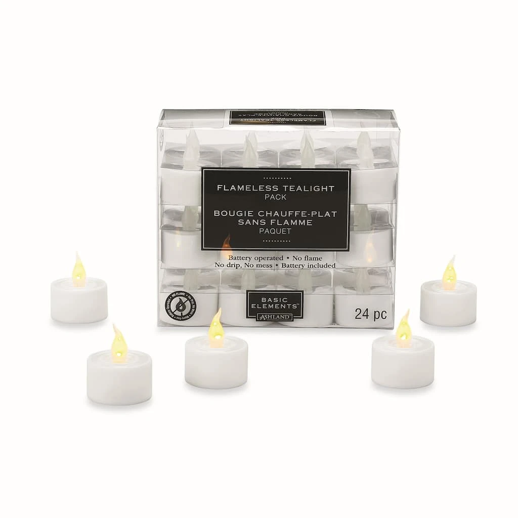 Outlet ✔️ Ashland® Basic Elements™ Flameless Tea Lights, 24 Count ✨ 3 Outlet ✔️ Ashland® Basic Elements™ Flameless Tea Lights, 24 Count ✨