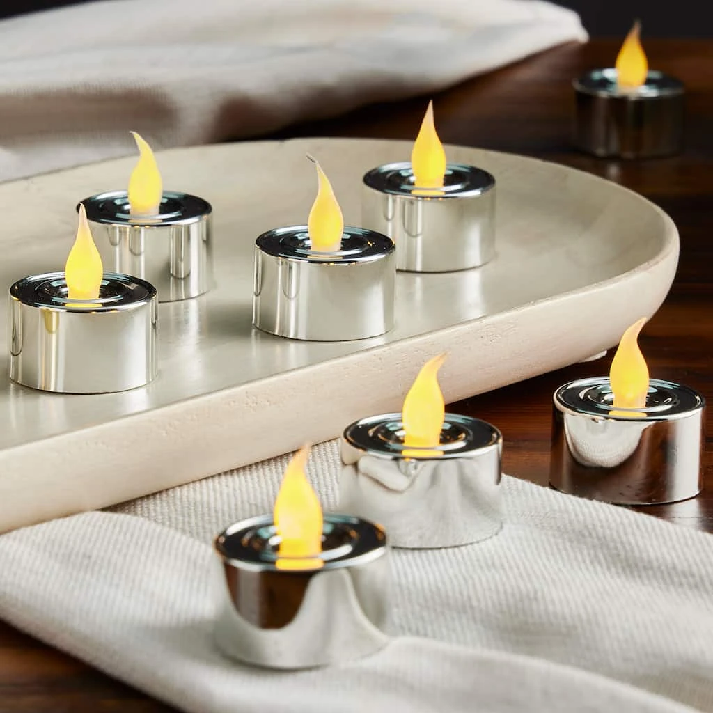 Wholesale 😀 Silver LED Silver Tealight Candles, 24ct. by Ashland® 🧨 4 Wholesale 😀 Silver LED Silver Tealight Candles, 24ct. by Ashland® 🧨 - Image 2