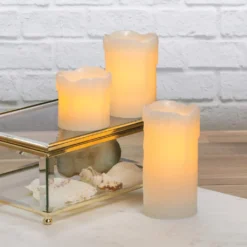 Discount ⭐ Flameless Real Wax LED Pillar Candle Set by Ashland® 🔥 -Outlet Yuletide Joy Store 10287962 4