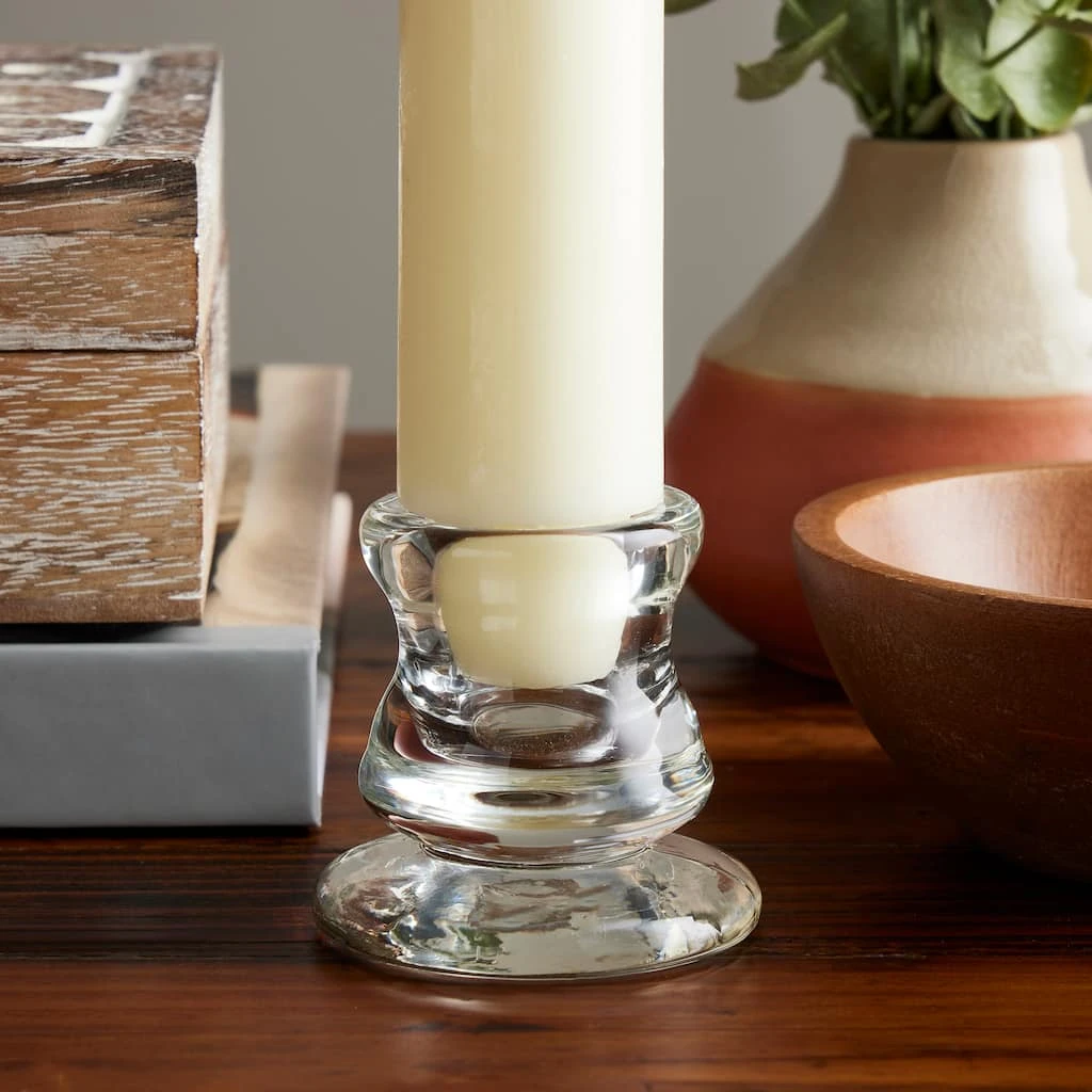 Hot Sale 😍 Ashland® Chunky Glass Taper Candle Holder ⭐ 4 Hot Sale 😍 Ashland® Chunky Glass Taper Candle Holder ⭐ - Image 2