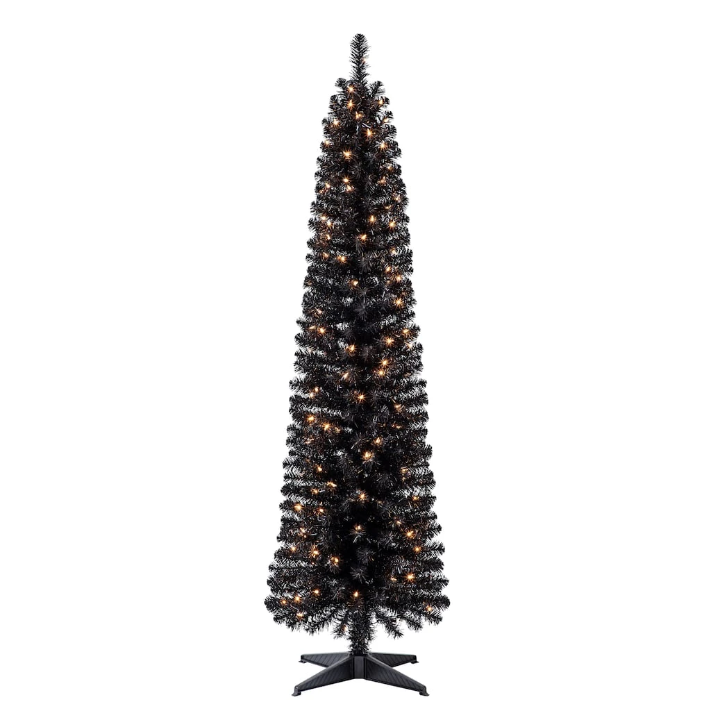 Cheap ✔️ 6ft. Pre-Lit Artificial Black Pencil 🔥 Christmas Tree, Clear Lights by Ashland® ❤️ 3 Cheap ✔️ 6ft. Pre-Lit Artificial Black Pencil 🔥 Christmas Tree, Clear Lights by Ashland® ❤️