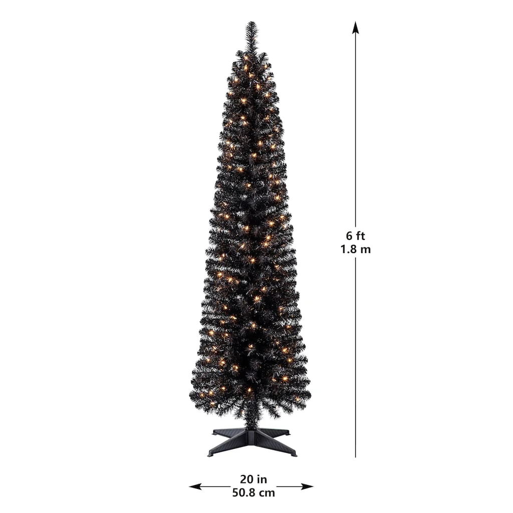 Cheap ✔️ 6ft. Pre-Lit Artificial Black Pencil 🔥 Christmas Tree, Clear Lights by Ashland® ❤️ 8 Cheap ✔️ 6ft. Pre-Lit Artificial Black Pencil 🔥 Christmas Tree, Clear Lights by Ashland® ❤️ - Image 6