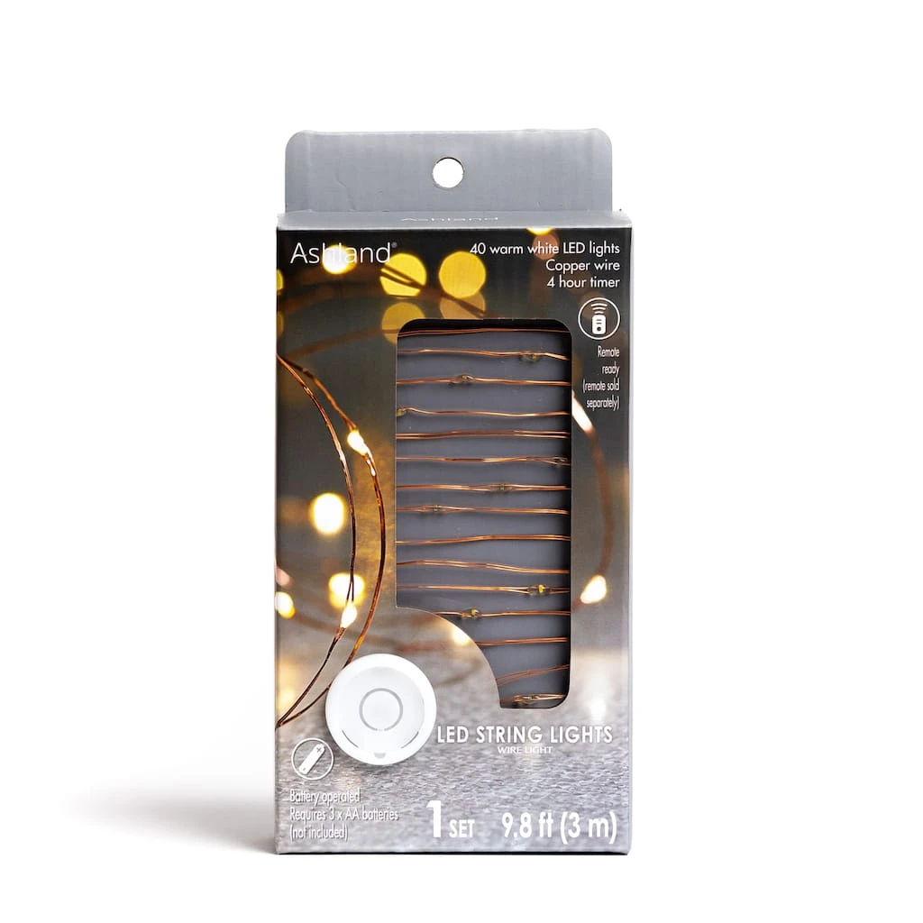 Discount 🌟 40ct. Warm White Copper Wire LED String Lights by Ashland® ❤️ 3 Discount 🌟 40ct. Warm White Copper Wire LED String Lights by Ashland® ❤️