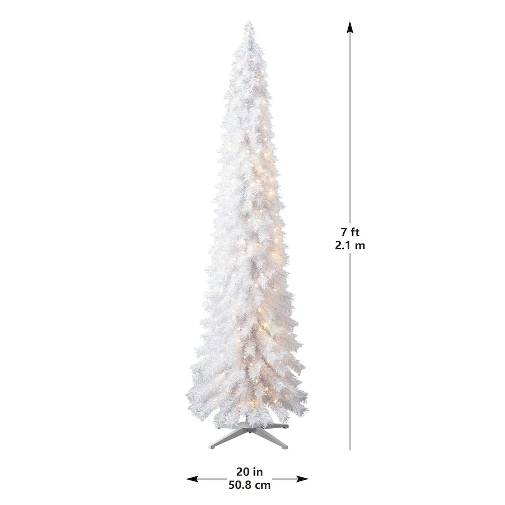 Outlet π 7ft. Pre-Lit White Norway Artificial Pencil Christmas Tree, Clear Lights by Ashland® π₯ 8 Outlet π 7ft. Pre-Lit White Norway Artificial Pencil Christmas Tree, Clear Lights by Ashland® π₯ - Image 6