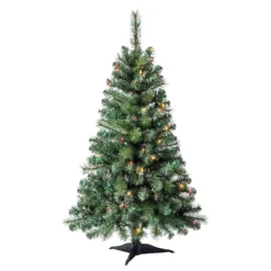 Discount 🤩 4ft. Pre-Lit Riverside Pine Artificial Christmas Tree, Multicolor Lights by Ashland® 🛒
