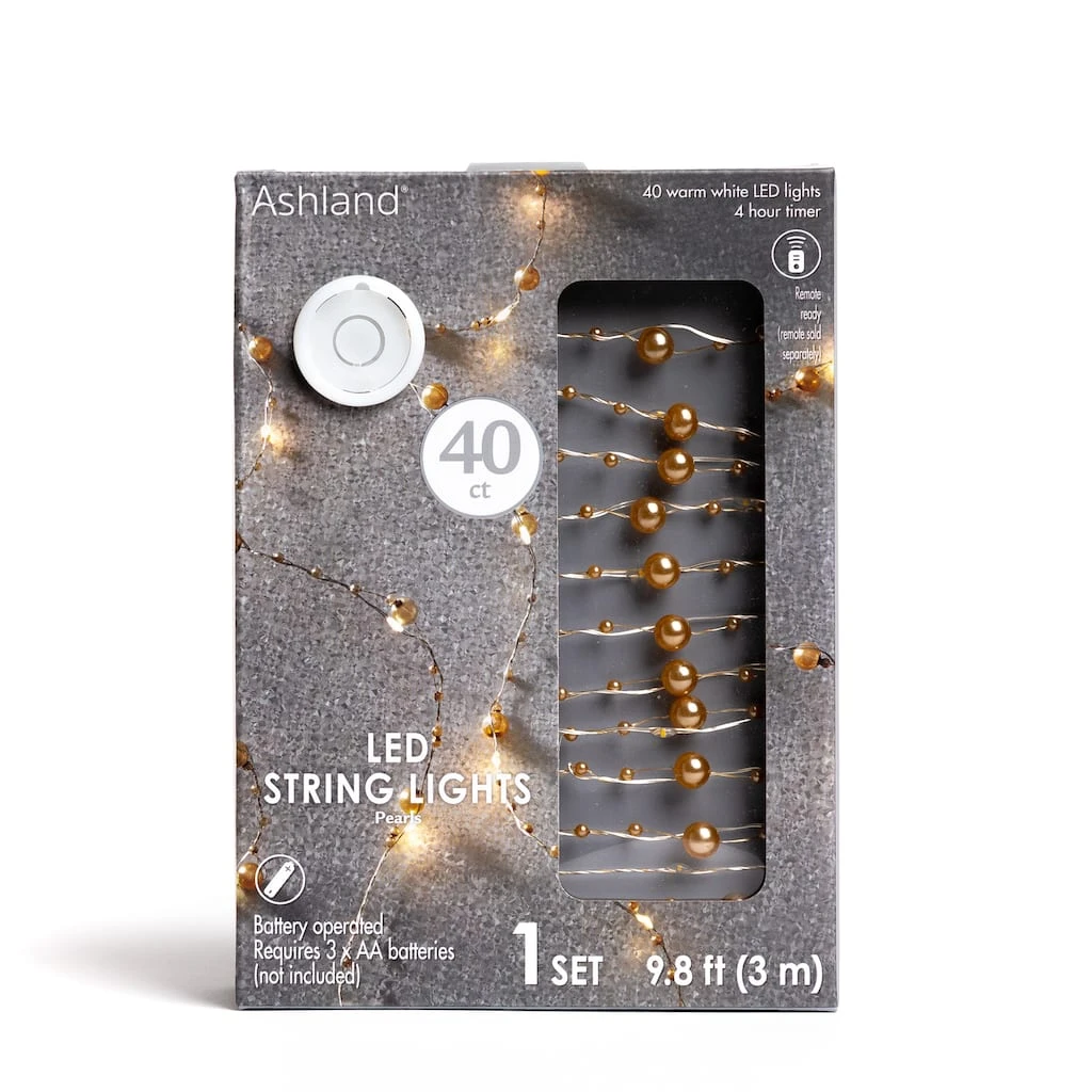 Flash Sale 😍 12 Pack: 40ct. Warm White Gold Pearl LED String Lights by Ashland® 🤩 3 Flash Sale 😍 12 Pack: 40ct. Warm White Gold Pearl LED String Lights by Ashland® 🤩