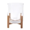 Discount ⌛ Glass Candle Holder with Wood Base by Ashland® 🎁 -Outlet Yuletide Joy Store 10633855 1