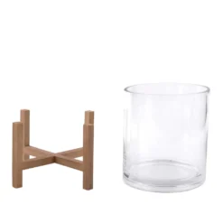 Best Sale 🧨 8 Pack: 6.5" Glass Candle Holder with Wood Base by Ashland® ✨ 8 Best Sale 🧨 8 Pack: 6.5" Glass Candle Holder with Wood Base by Ashland® ✨ -Outlet Yuletide Joy Store 10633855 2 1
