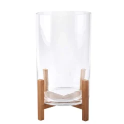 Wholesale ⭐ 6 Pack: 9" Glass Candle Holder with Wood Base by Ashland® 🔔