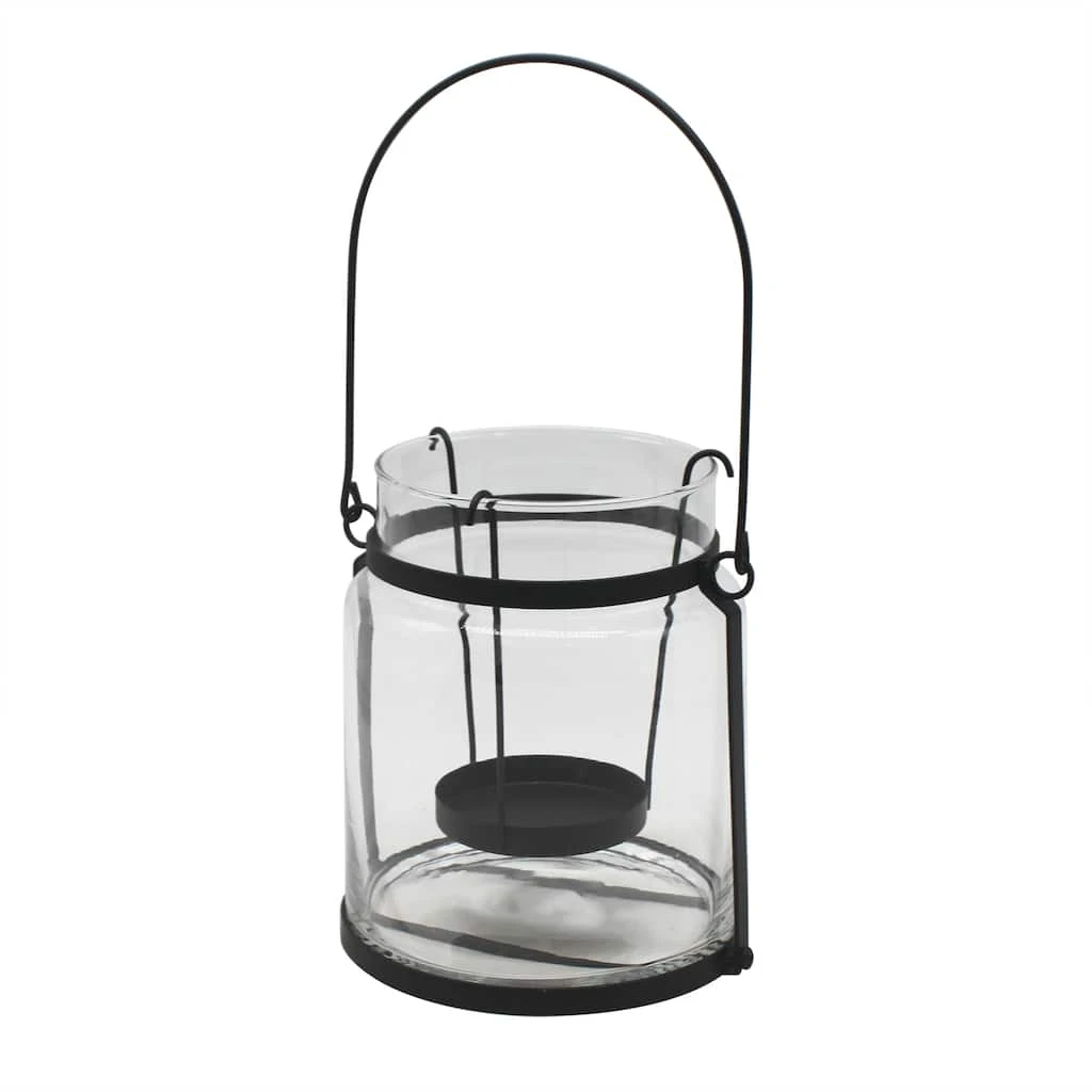 Brand new ⌛ 7.2" Glass Lantern with Black Handle by Ashland® ⭐ 3 Brand new ⌛ 7.2" Glass Lantern with Black Handle by Ashland® ⭐