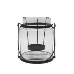 Brand new ⌛ 7.2" Glass Lantern with Black Handle by Ashland® ⭐ 6 Brand new ⌛ 7.2" Glass Lantern with Black Handle by Ashland® ⭐ -Outlet Yuletide Joy Store 10633878 2