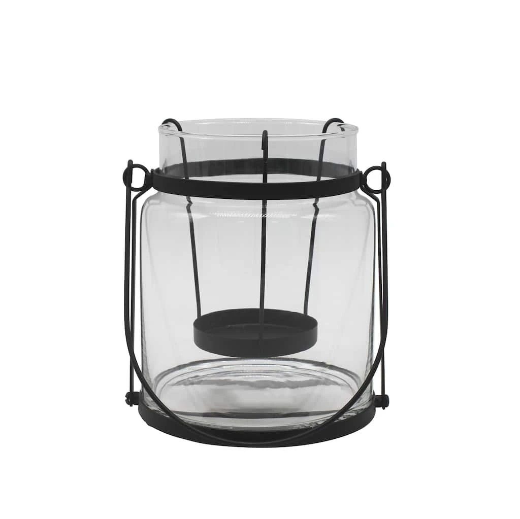Brand new ⌛ 7.2" Glass Lantern with Black Handle by Ashland® ⭐ 4 Brand new ⌛ 7.2" Glass Lantern with Black Handle by Ashland® ⭐ - Image 2