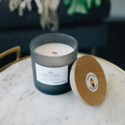 Hot Sale ❤️ Cognac & Embers Wooden Wick Jar Candle by Ashland® 🎁 -Outlet Yuletide Joy Store 10638428 2