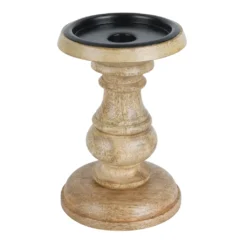 Best Sale ⭐ Wood Carved Pillar Candle Holder by Ashland® ⌛ -Outlet Yuletide Joy Store 10639293 2