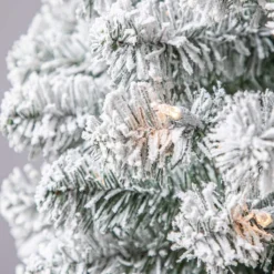 Cheapest ⭐ 7ft. Pre-Lit Flocked Artificial Pencil 🤩 Christmas Tree, Clear Lights by Ashland® 💯 -Outlet Yuletide Joy Store 10643349 11