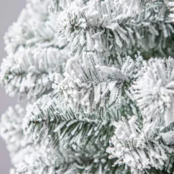 Cheapest ⭐ 7ft. Pre-Lit Flocked Artificial Pencil 🤩 Christmas Tree, Clear Lights by Ashland® 💯 -Outlet Yuletide Joy Store 10643349 12