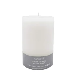 Hot Sale ⭐ 4" x 6" White Pillar Candle by Ashland® 😀