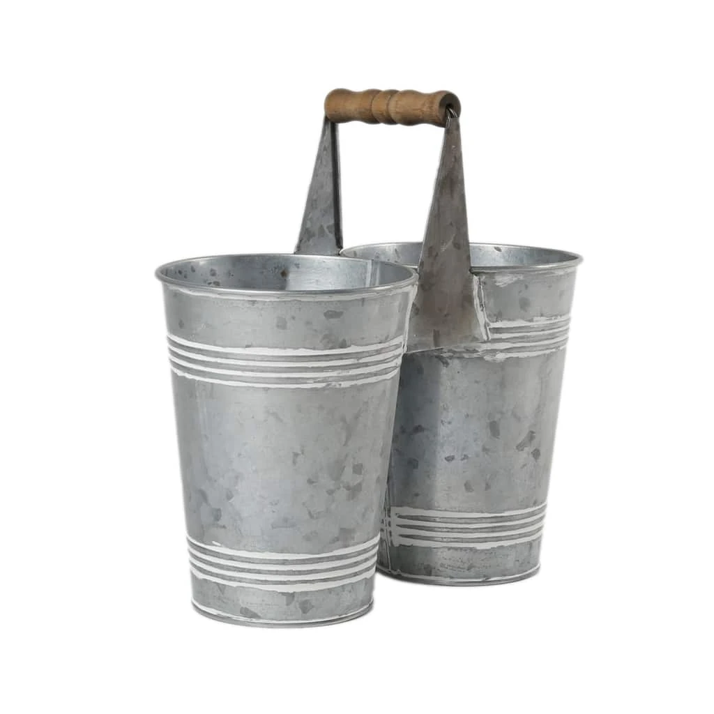 Budget 👏 8 Pack: 9.6" Mini Galvanized Double Bucket by Ashland® 😀 5 Budget 👏 8 Pack: 9.6" Mini Galvanized Double Bucket by Ashland® 😀 - Image 3