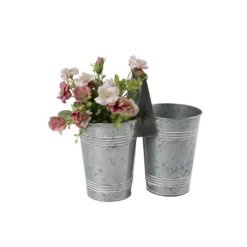 Best Sale 🎉 9.6" Mini Galvanized Double Bucket by Ashland® ⌛ -Outlet Yuletide Joy Store 10671576 4