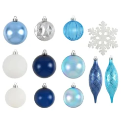 Top 10 ❤️ 40ct. Silver, White & Blue Shatterproof Christmas Ornament Set by Ashland® 🧨 -Outlet Yuletide Joy Store 10672818 2