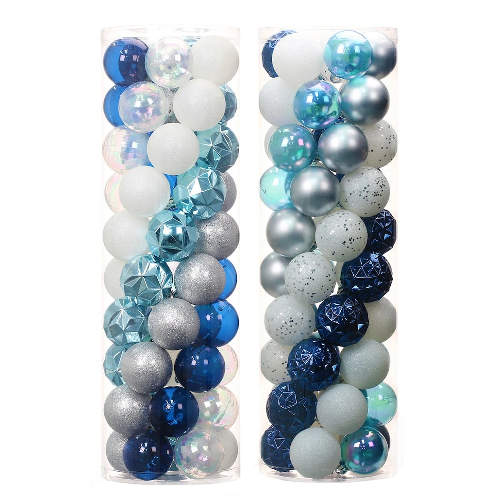 Wholesale 🥰 Assorted 50ct. 2" Silver, Blue & White Ball Ornament Set by Ashland® 🔔 3 Wholesale 🥰 Assorted 50ct. 2" Silver, Blue & White Ball Ornament Set by Ashland® 🔔
