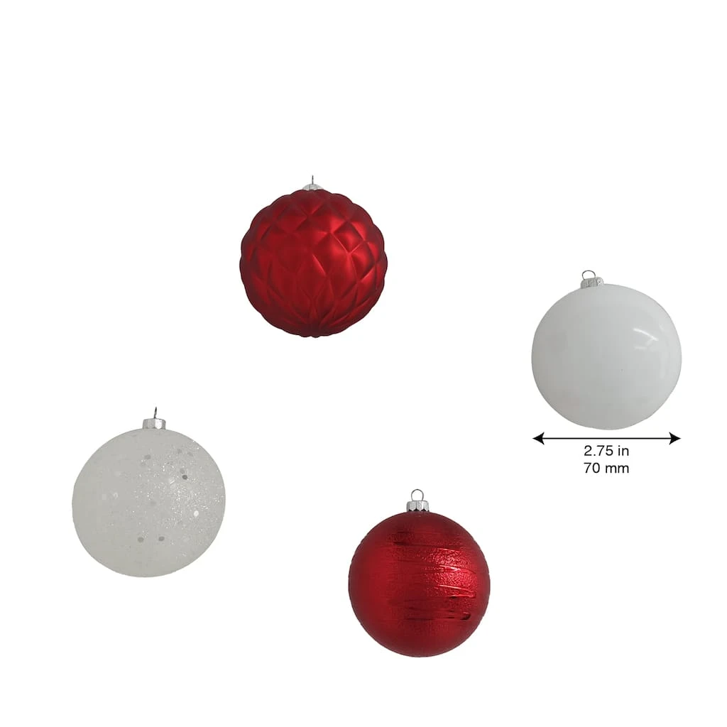 Top 10 👏 Assorted 32ct. 3" Red & White Shatterproof Ball Ornaments by Ashland® 🧨 6 Top 10 👏 Assorted 32ct. 3" Red & White Shatterproof Ball Ornaments by Ashland® 🧨 - Image 4