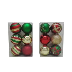 Outlet 😍 Assorted 6ct. 4.5" Red, Green & Gold Shatterproof Ball Ornaments by Ashland® ❤️