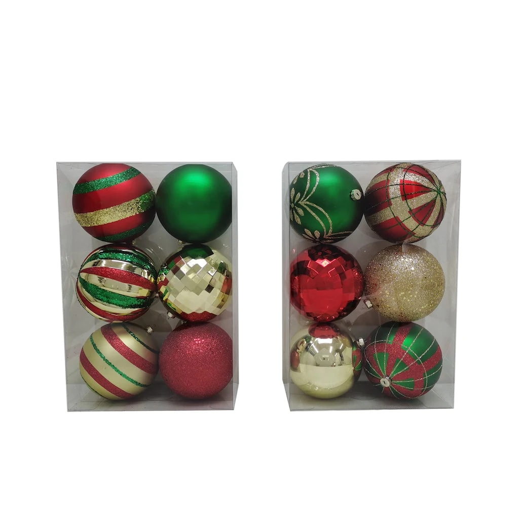 Outlet 😍 Assorted 6ct. 4.5" Red, Green & Gold Shatterproof Ball Ornaments by Ashland® ❤️ 3 Outlet 😍 Assorted 6ct. 4.5" Red, Green & Gold Shatterproof Ball Ornaments by Ashland® ❤️
