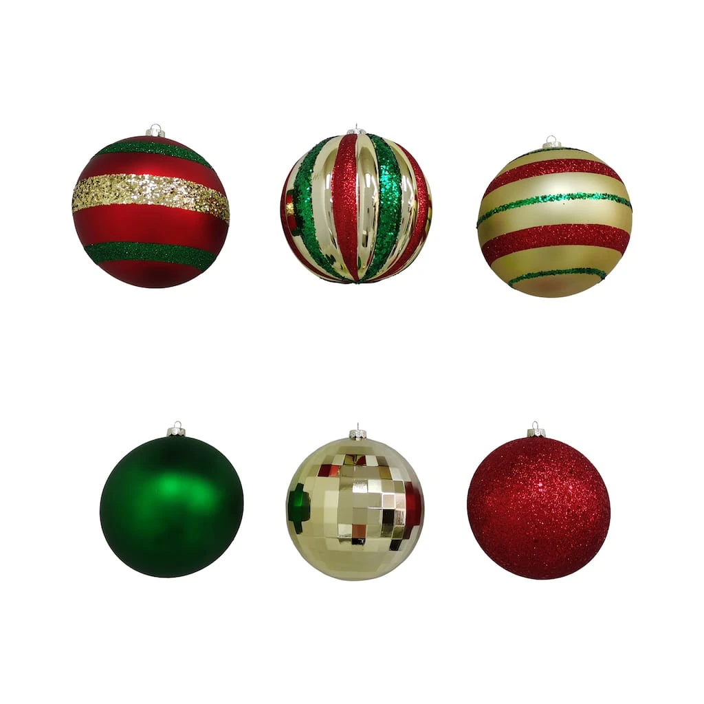 Outlet 😍 Assorted 6ct. 4.5" Red, Green & Gold Shatterproof Ball Ornaments by Ashland® ❤️ 4 Outlet 😍 Assorted 6ct. 4.5" Red, Green & Gold Shatterproof Ball Ornaments by Ashland® ❤️ - Image 2