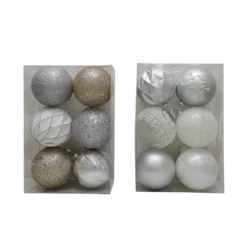 Deals ⌛ Assorted 6ct. 4.5" Silver & White Shatterproof Ball Ornaments by Ashland® 👏