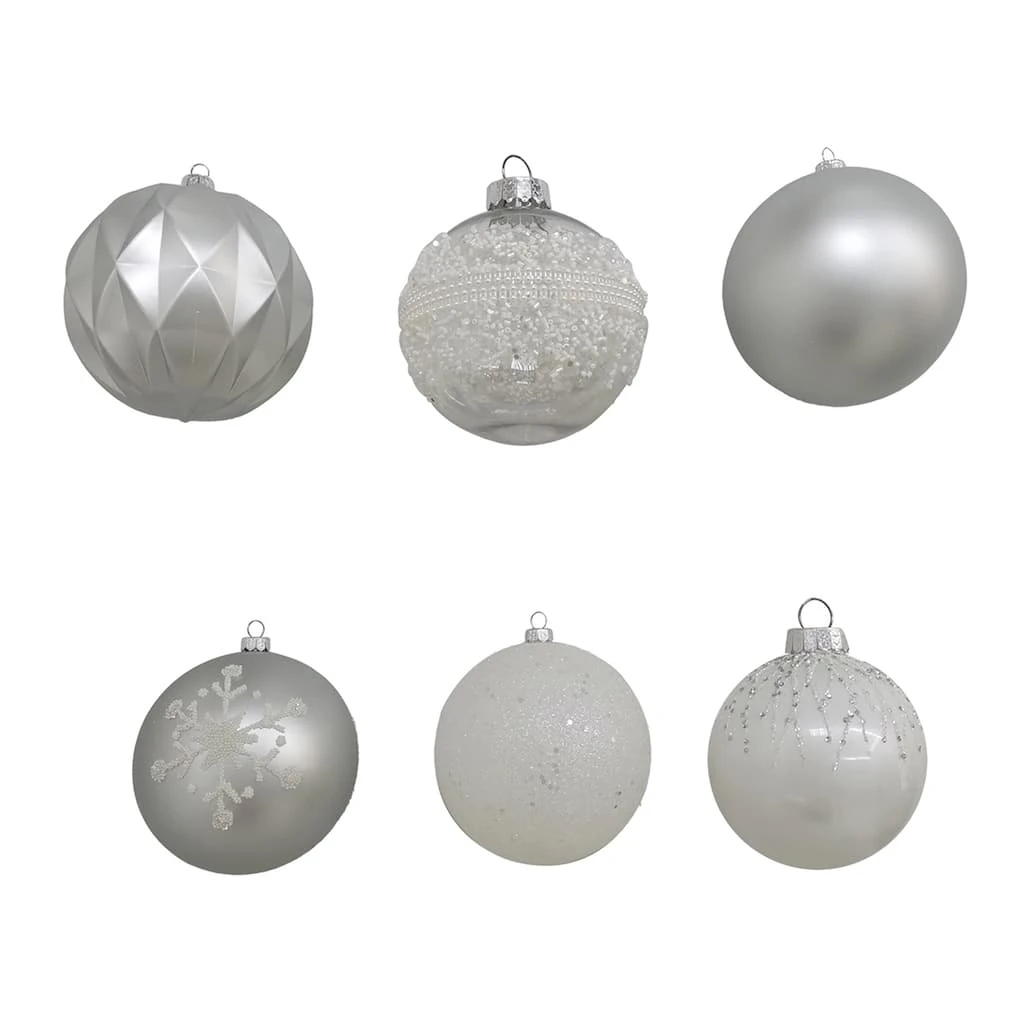Deals ⌛ Assorted 6ct. 4.5" Silver & White Shatterproof Ball Ornaments by Ashland® 👏 5 Deals ⌛ Assorted 6ct. 4.5" Silver & White Shatterproof Ball Ornaments by Ashland® 👏 - Image 3