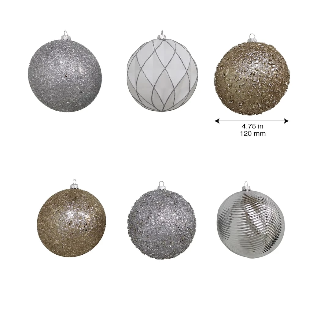 Deals ⌛ Assorted 6ct. 4.5" Silver & White Shatterproof Ball Ornaments by Ashland® 👏 6 Deals ⌛ Assorted 6ct. 4.5" Silver & White Shatterproof Ball Ornaments by Ashland® 👏 - Image 4