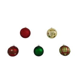 Hot Sale ✔️ Assorted Red, Green & Gold Plastic Round Ornaments by Ashland® ⌛ -Outlet Yuletide Joy Store 10672881 4