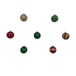 Hot Sale ✔️ Assorted Red, Green & Gold Plastic Round Ornaments by Ashland® ⌛ -Outlet Yuletide Joy Store 10672881 5