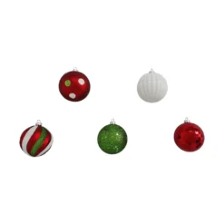 Flash Sale ✔️ Assorted Red, Green & White Plastic Round Ornaments by Ashland® 💯 -Outlet Yuletide Joy Store 10672885 4
