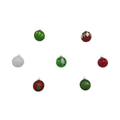 Flash Sale ✔️ Assorted Red, Green & White Plastic Round Ornaments by Ashland® 💯 -Outlet Yuletide Joy Store 10672885 6