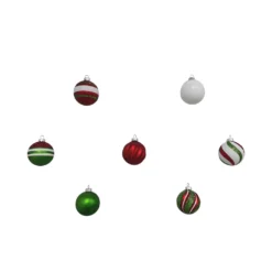 Flash Sale ✔️ Assorted Red, Green & White Plastic Round Ornaments by Ashland® 💯 -Outlet Yuletide Joy Store 10672885 7