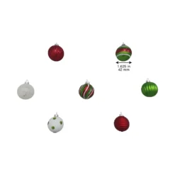 Flash Sale ✔️ Assorted Red, Green & White Plastic Round Ornaments by Ashland® 💯 -Outlet Yuletide Joy Store 10672885 9