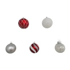 Best deal 🧨 Assorted Red & White Plastic Round Ornaments by Ashland® 🔔 -Outlet Yuletide Joy Store 10672886 4