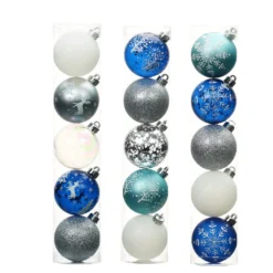 Discount 🎉 Assorted Silver & Blue Ornament Tube by Ashland® 🤩 -Outlet Yuletide Joy Store 10672887 1