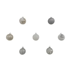 Top 10 😀 Assorted Silver & White Plastic Round Ornaments by Ashland® 🌟 -Outlet Yuletide Joy Store 10672891 7