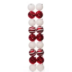 Budget 🌟 18ct. 4" Red & White Shatterproof Ball Ornaments by Ashland® 🔔