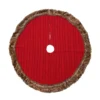 Buy 🔔 48" Red Cable Knit Tree Skirt with Brown Fur by Ashland® 🥰 -Outlet Yuletide Joy Store 10672918 1