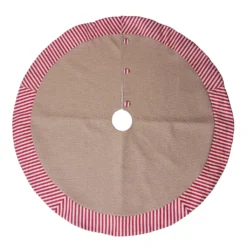 Outlet 🎉 48" Burlap Tree Skirt with Red & White Stripes by Ashland® ✔️
