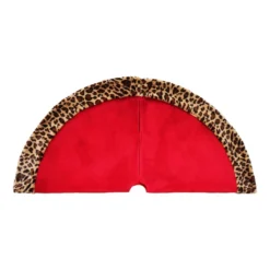 Promo ❤️ 48" Red Tree ❤️ Skirt with Leopard Trim by Ashland® ✨ -Outlet Yuletide Joy Store 10672932 3