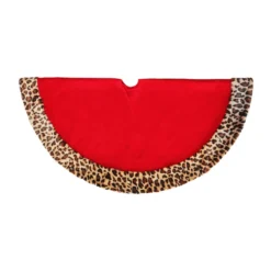 Promo ❤️ 48" Red Tree ❤️ Skirt with Leopard Trim by Ashland® ✨ -Outlet Yuletide Joy Store 10672932 4
