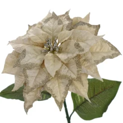 Promo 🔥 Light Gold Glitter Poinsettia Stem by Ashland® 🥰 -Outlet Yuletide Joy Store 10673369 3