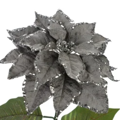 Best reviews of 🔔 Silver Glitter Poinsettia Stem by Ashland® ✨ -Outlet Yuletide Joy Store 10673375 3