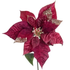 Buy 🎁 Mauve & Gold Poinsettia Stem by Ashland® 💯 -Outlet Yuletide Joy Store 10673447 2
