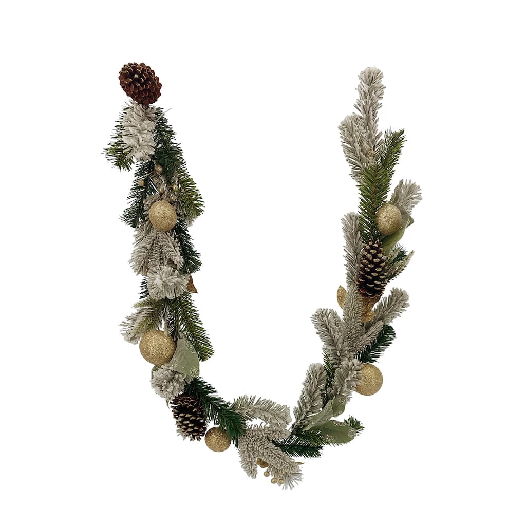 Budget π 6ft. Gold Ornament Pine & Laurel Leaf Garland by Ashland® π 4 Budget π 6ft. Gold Ornament Pine & Laurel Leaf Garland by Ashland® π - Image 2